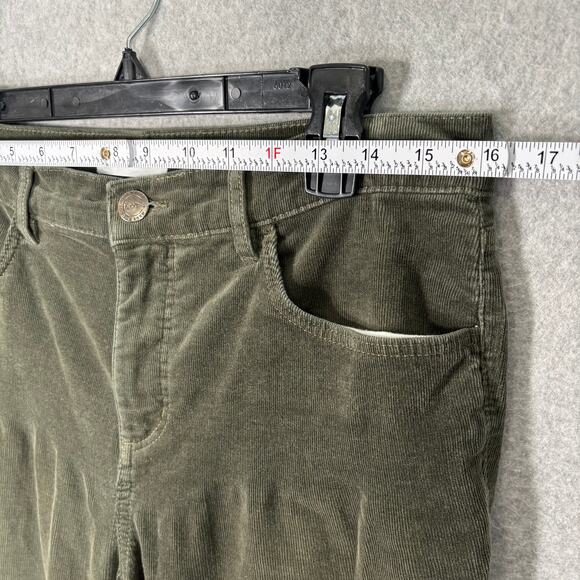 LOFT Corduroy Pants 10 Cotton. Modal Stretch Ankle Army Olive Academia Career - Picture 4 of 10